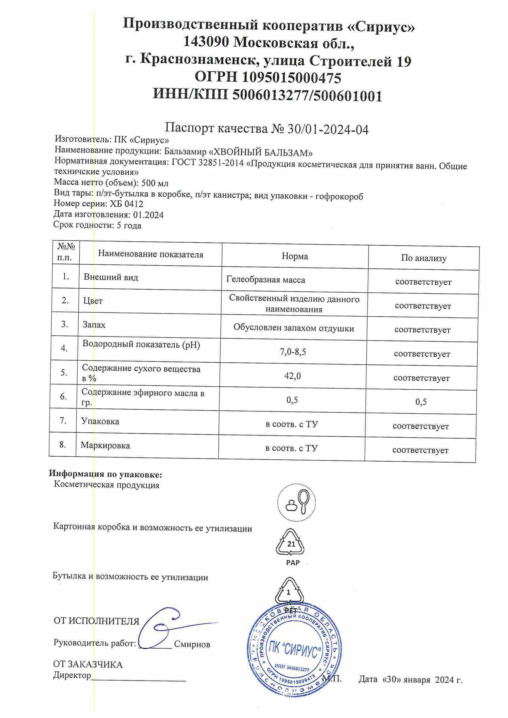 Паспорт №012024